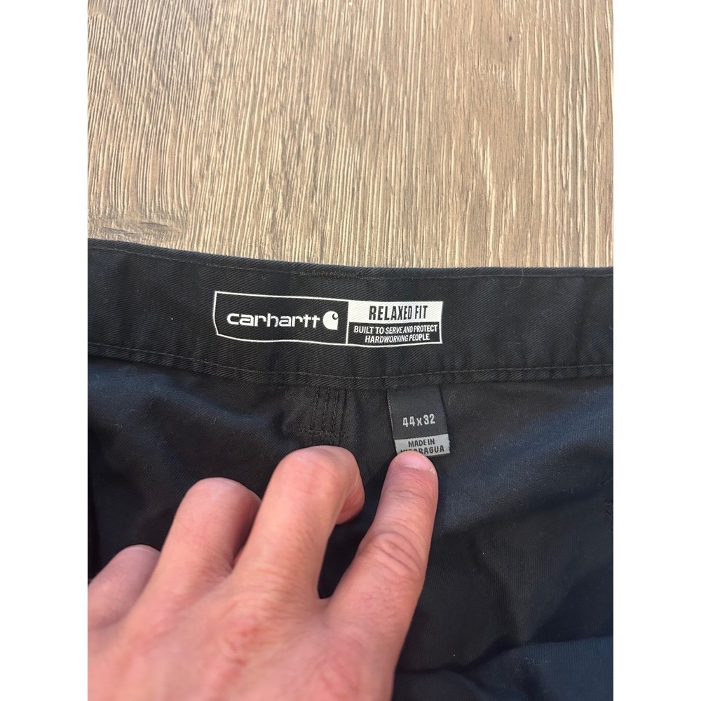 Carhartt B324-BLK Relaxed Fit Canvas Work Pants Black Mens 44x32 - Picture 6 of 12